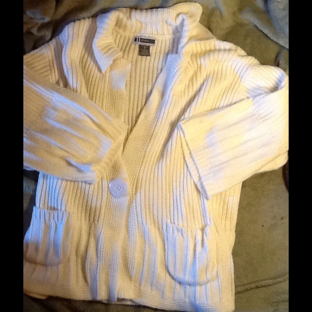 White Single Button Cardigan